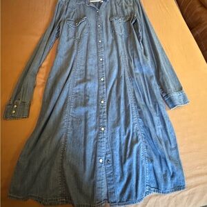 GAP Denim Long Sleeve Dress